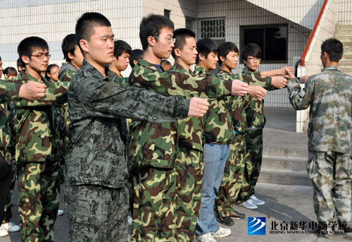 练习正步走的手部动作
